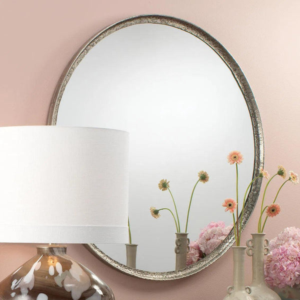 Refined Silver Round Mirror Mid Century Modern Decor Wall Mirrors LOOMLAN By Jamie Young