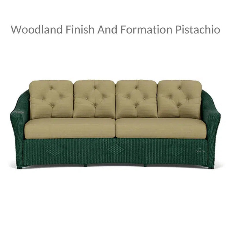 Reflections Crescent Sofa All Weather Wicker Sunbrella Cushions Outdoor Sofas & Loveseats LOOMLAN By Lloyd Flanders