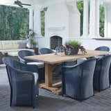 Reflections Wicker Patio Dining Table and Chair Set for 4 Lloyd Flanders Outdoor Dining Sets LOOMLAN By Lloyd Flanders