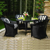 Reflections Wicker Patio Dining Table and Chair Set for 4 Lloyd Flanders Outdoor Dining Sets LOOMLAN By Lloyd Flanders