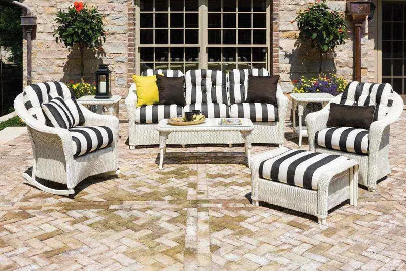 Reflections Wicker Patio Rocking Lounge Chair With Sunbrella Cushions Outdoor Lounge Chairs LOOMLAN By Lloyd Flanders