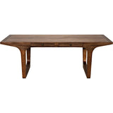 Regal Walnut Wood Modern Rectangular Dining Table Sled Base Dining Tables LOOMLAN By Noir