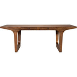 Regal Walnut Wood Modern Rectangular Dining Table Sled Base Dining Tables LOOMLAN By Noir