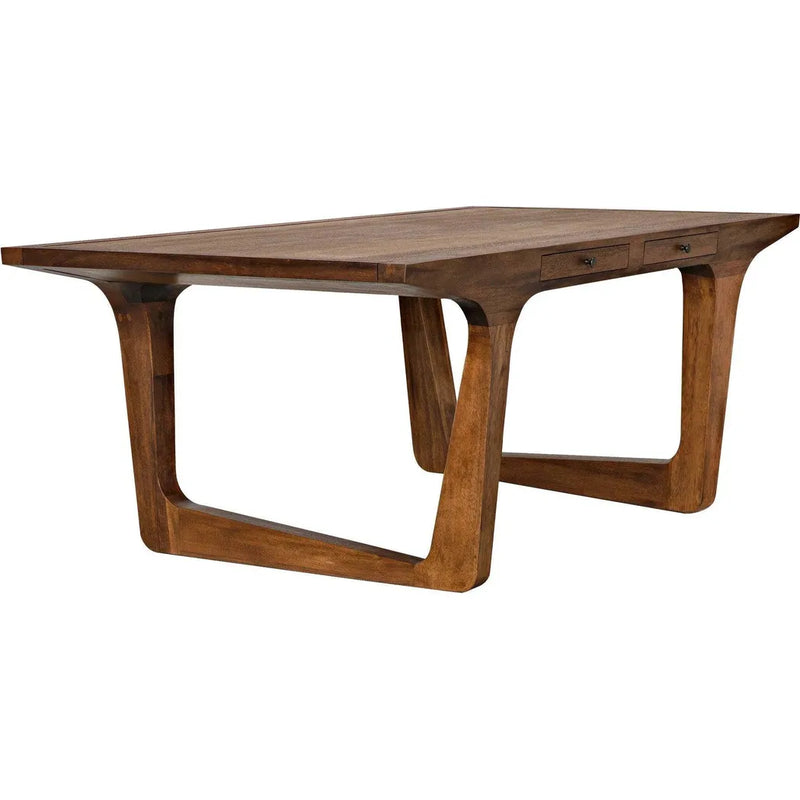 Regal Walnut Wood Modern Rectangular Dining Table Sled Base Dining Tables LOOMLAN By Noir