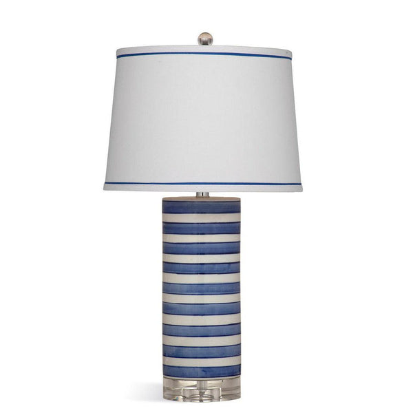 Regatta Stripe Ceramic Blue Table Lamp Table Lamps LOOMLAN By Bassett Mirror