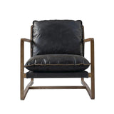 Relax Black Leather Accent Chair Accent Chairs LOOMLAN By LH Imports