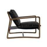 Relax Black Leather Accent Chair Accent Chairs LOOMLAN By LH Imports