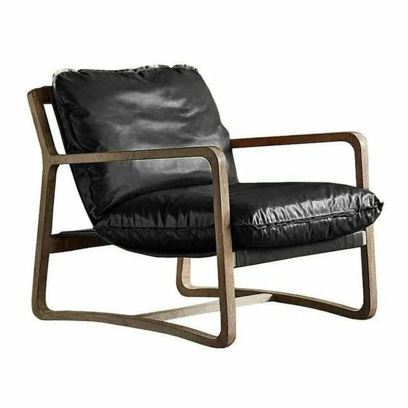 Relax Brown Leather Accent Chair Accent Chairs LOOMLAN By LH Imports