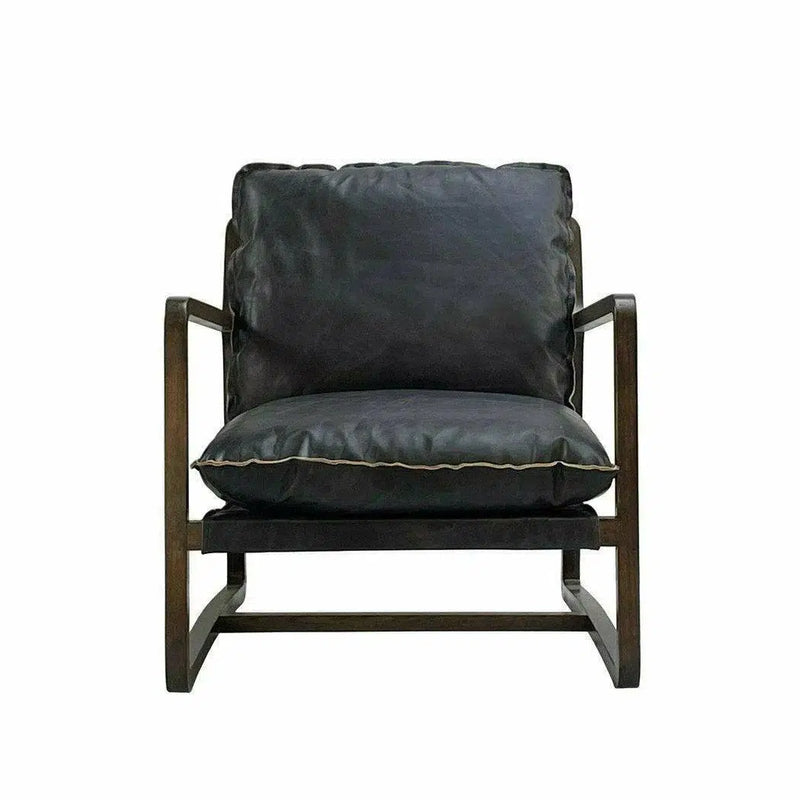 Relax Brown Leather Accent Chair Accent Chairs LOOMLAN By LH Imports