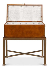 Remington Leather Box On Stand Side Tables LOOMLAN By Sarreid