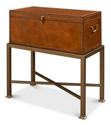 Remington Leather Box On Stand Side Tables LOOMLAN By Sarreid