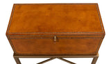 Remington Leather Box On Stand Side Tables LOOMLAN By Sarreid