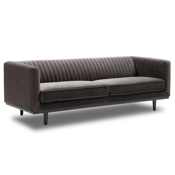 Removable Cushion Covers Grey Velvet Tuxedo Sofa Tight Back Sofas & Loveseats LOOMLAN By LH Imports