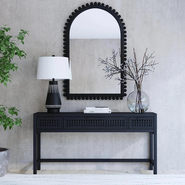 Renn Wood Black Vertical Wall Mirror Wall Mirrors LOOMLAN By Bassett Mirror