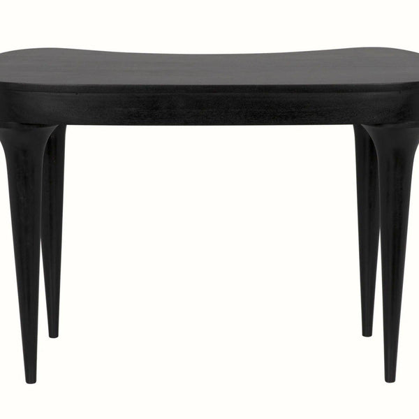 Rennie Desk Black Small Curved Desk Home Office Desks LOOMLAN By Noir