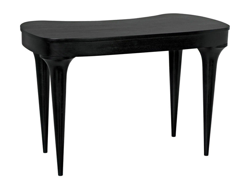 Rennie Desk Black Small Curved Desk Home Office Desks LOOMLAN By Noir