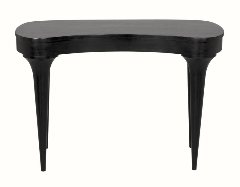 Rennie Desk Black Small Curved Desk Home Office Desks LOOMLAN By Noir