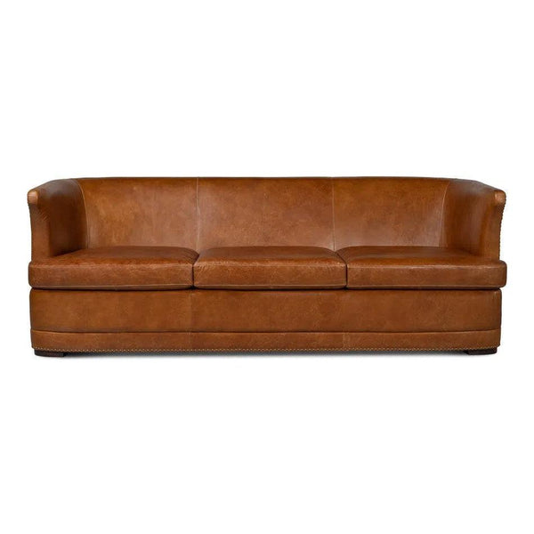 Retro Mcmillan Distilled Leather Sofa Sofas & Loveseats LOOMLAN By Sarreid