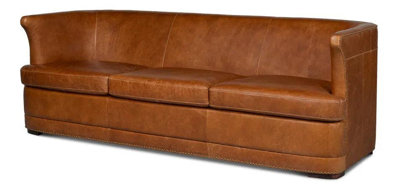 Retro Mcmillan Distilled Leather Sofa Sofas & Loveseats LOOMLAN By Sarreid