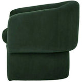 Retro Shape Dark Green Velvet Barrel Type Accent Armchair Club Chairs LOOMLAN By Moe's Home