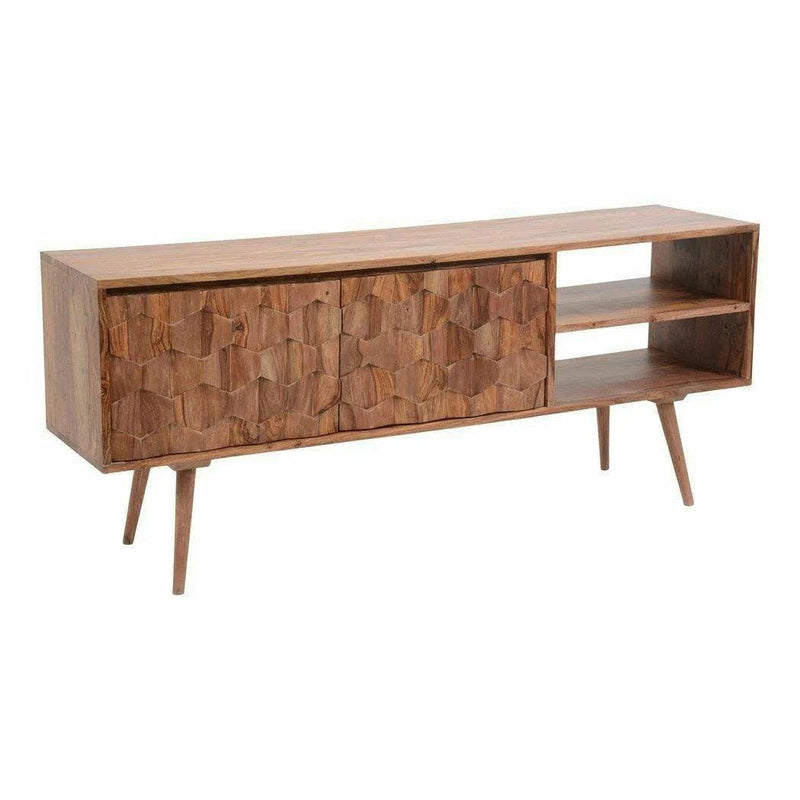 Retro Style Wood TV Stand for TV up to 55 Inches TV Stands & Media Centers LOOMLAN By Moe's Home