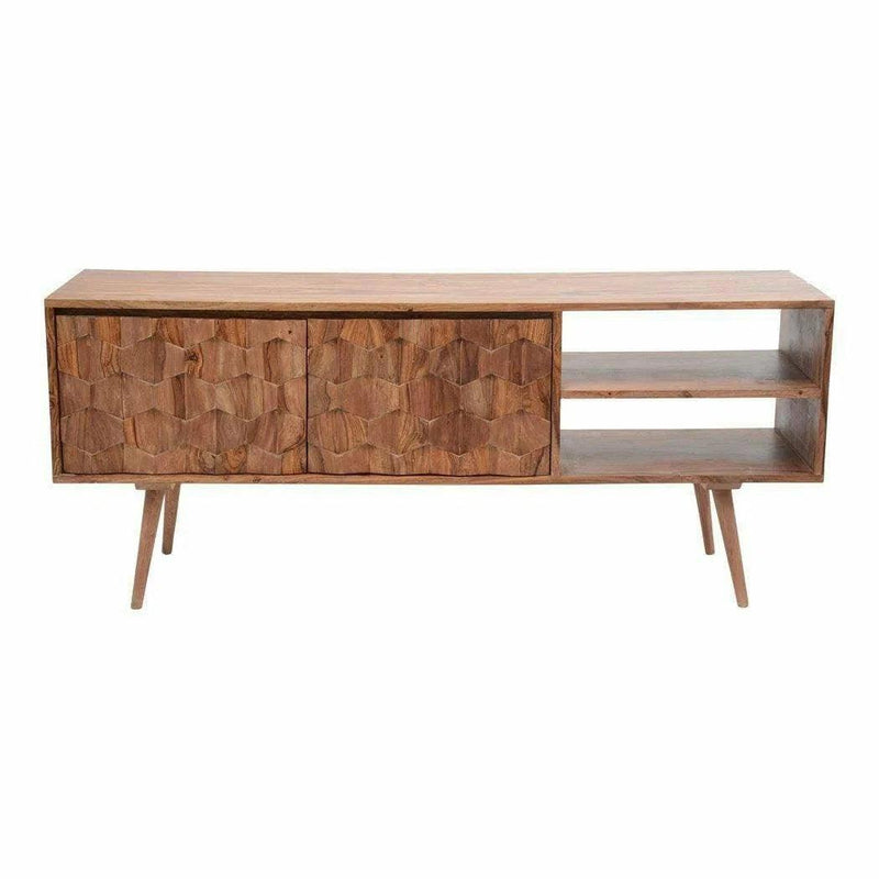 Retro Style Wood TV Stand for TV up to 55 Inches TV Stands & Media Centers LOOMLAN By Moe's Home