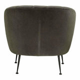 Retro Tufted Grey Velvet Bucket Chair Occasional Seating Club Chairs LOOMLAN By Moe's Home