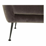 Retro Tufted Grey Velvet Bucket Chair Occasional Seating Club Chairs LOOMLAN By Moe's Home