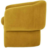 Retro Unique Shape Mustard Velvet Barrel Type Accent Armchair Club Chairs LOOMLAN By Moe's Home