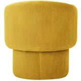 Retro Unique Shape Mustard Velvet Barrel Type Accent Armchair Club Chairs LOOMLAN By Moe's Home