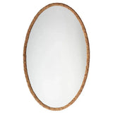 Reversible Corngrass Braided Oval Wall Mirror Wall Mirrors LOOMLAN By Jamie Young