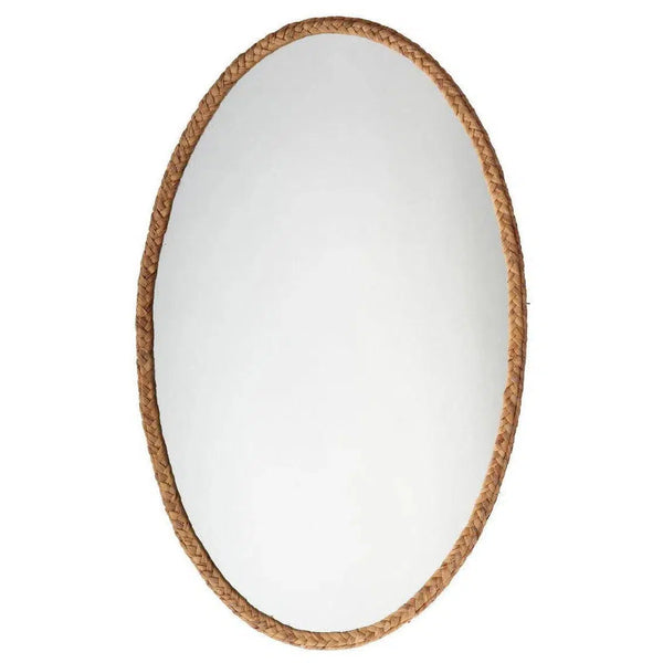 Reversible Corngrass Braided Oval Wall Mirror Wall Mirrors LOOMLAN By Jamie Young