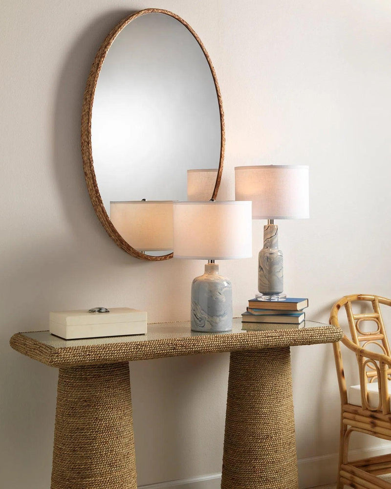 Reversible Corngrass Braided Oval Wall Mirror Wall Mirrors LOOMLAN By Jamie Young