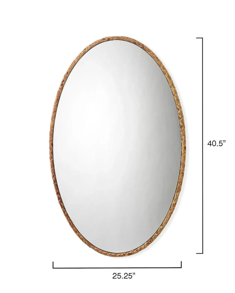 Reversible Corngrass Braided Oval Wall Mirror Wall Mirrors LOOMLAN By Jamie Young