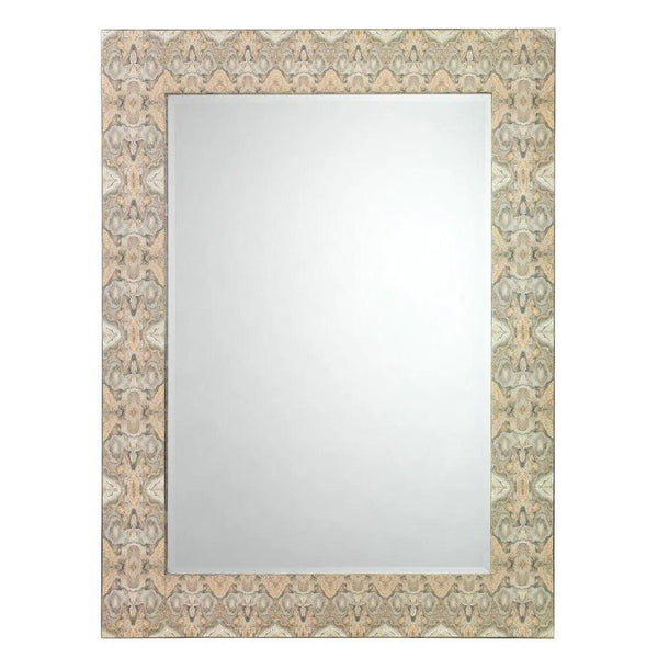 Reversible Cream Grey Lacquer Paper Rorschach Wall Mirror Wall Mirrors LOOMLAN By Jamie Young