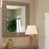 Reversible Cream Grey Lacquer Paper Rorschach Wall Mirror Wall Mirrors LOOMLAN By Jamie Young