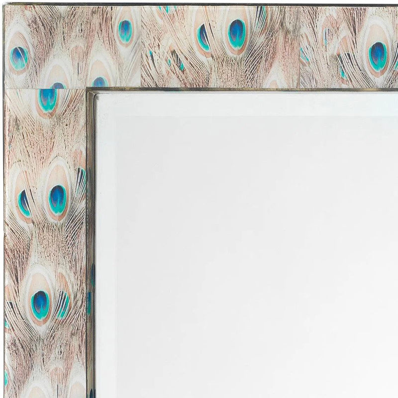 Reversible Cream Lacquer Paper Plume Rectangle Wall Mirror Wall Mirrors LOOMLAN By Jamie Young