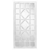 Reversible Distressed White Wood Virginia Grid Wall Mirror Wall Mirrors LOOMLAN By Jamie Young