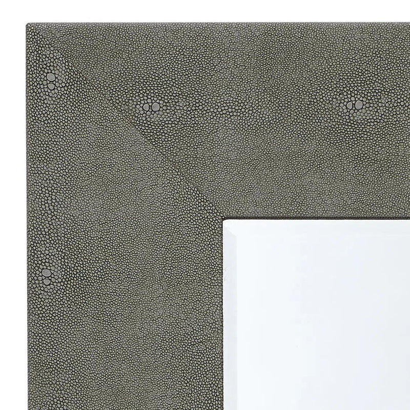 Reversible Grey Faux Shagreen Structure Rectangle Wall Mirror Wall Mirrors LOOMLAN By Jamie Young