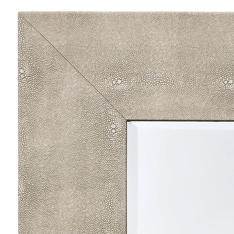 Reversible Ivory Faux Shagreen Structure Rectangle Wall Mirror Wall Mirrors LOOMLAN By Jamie Young