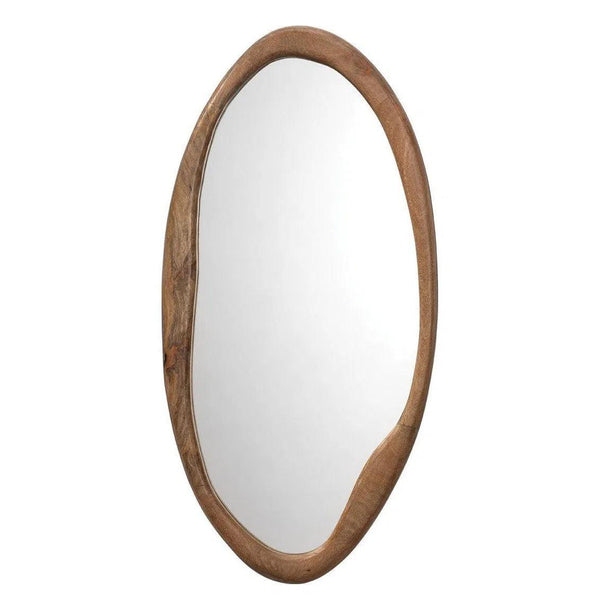 Reversible Mango Wood Organic Oval Wall Mirror Wall Mirrors LOOMLAN By Jamie Young