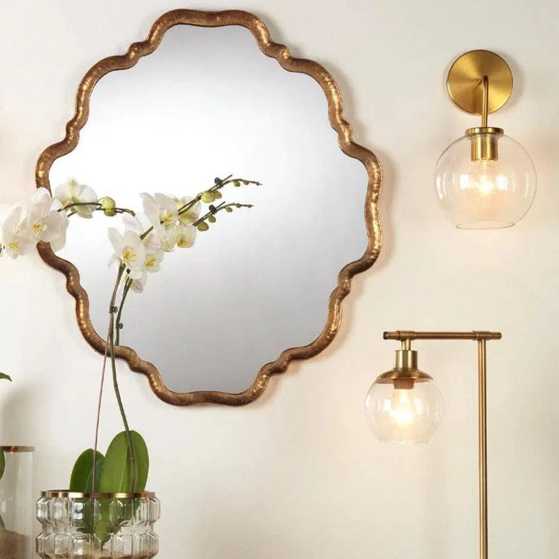 Reversible Position Antique Brass Elise Wall Mirror Wall Mirrors LOOMLAN By Jamie Young