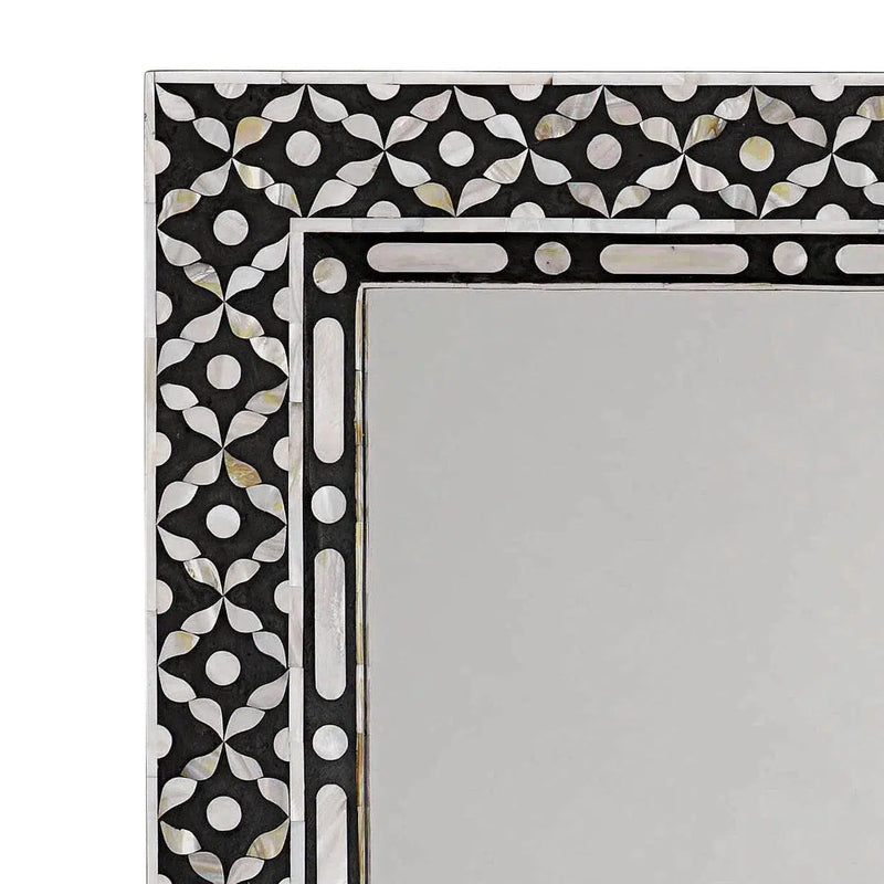 Reversible Position Black Mother of Pearl Evelyn Wall Mirror Wall Mirrors LOOMLAN By Jamie Young