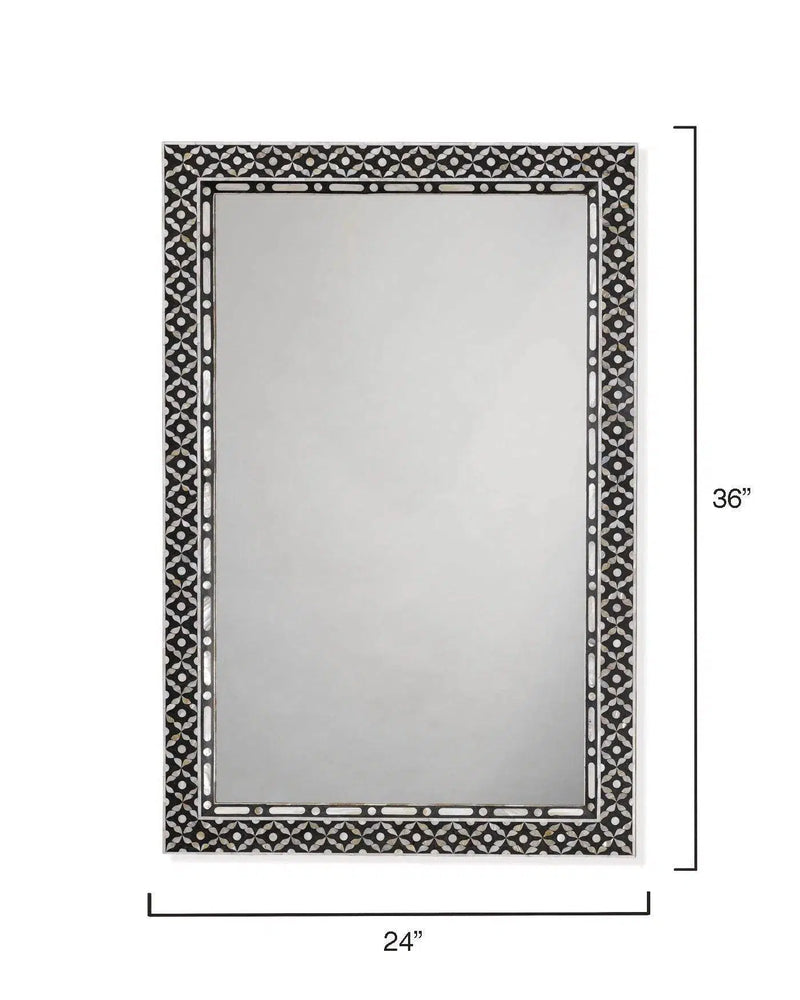 Reversible Position Black Mother of Pearl Evelyn Wall Mirror Wall Mirrors LOOMLAN By Jamie Young