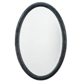 Reversible Position Black Polyresin Ovation Oval Wall Mirror Wall Mirrors LOOMLAN By Jamie Young