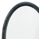 Reversible Position Black Polyresin Ovation Oval Wall Mirror Wall Mirrors LOOMLAN By Jamie Young