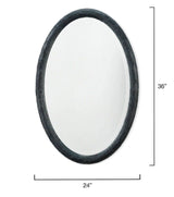 Reversible Position Black Polyresin Ovation Oval Wall Mirror Wall Mirrors LOOMLAN By Jamie Young