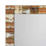 Reversible Position Brown Rectangle Faux Horn Wall Mirror Wall Mirrors LOOMLAN By Jamie Young