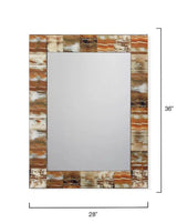 Reversible Position Brown Rectangle Faux Horn Wall Mirror Wall Mirrors LOOMLAN By Jamie Young