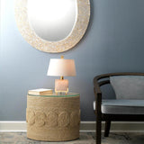 Reversible Position Cream Mother of Pearl Oval Wall Mirror Wall Mirrors LOOMLAN By Jamie Young